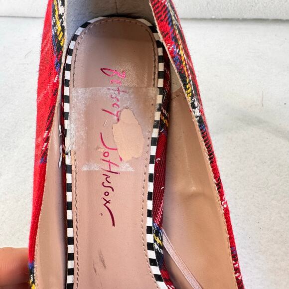 Betsey Johnson Plaid Kitten Heels Bow Accent Academia Preppy Classic Size 8 - Picture 13 of 13